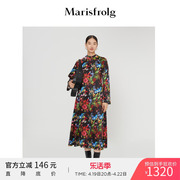 Marisfrolg/玛丝菲尔碎花连衣裙冬季长袖宽松中长款裙子