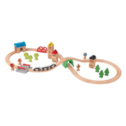 利乐宝玩具火车45件带轨道实木儿童益智玩具宜家国内
