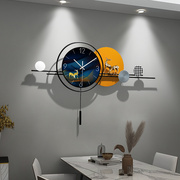 创意艺术轻奢餐桌挂钟简约现代装饰钟表，客厅电视背景墙上时钟挂墙