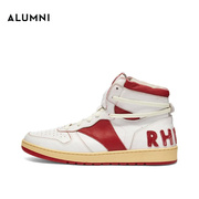 RHUDE Rhecess 经典徽标复古高街小牛皮男士高帮休闲板鞋红白色