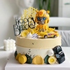 卡通机器人儿童男孩生日，烘焙配摆件变形汽车蛋糕，装饰烘焙甜品插件