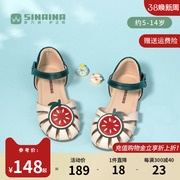 斯乃纳童鞋2023女童凉鞋夏季女孩公主童鞋中大童包头沙滩鞋