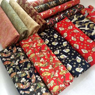 日系和风全棉烫金面料 抱枕窗帘装饰面料 DIY手工包布料 多款可选