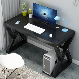 现代简易电竞双人电脑桌台式家用一体学生写字台单人组装办公书桌