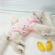 猫咪衣服夏季薄款布偶防掉毛幼猫宠物四脚可爱小猫夏猫护肚衣