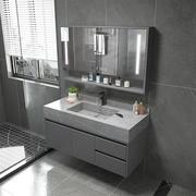 浴室柜组合岩板台面免漆实木，智能镜现代简约落地式洗手洗脸盆柜