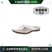 vionictide女式平底人字拖，凉鞋-白色漆皮，织带美国奥莱直