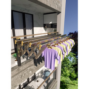 包安装(包安装)阳台伸缩晾衣架窗外推拉晒衣架，户外折叠晾衣杆窗室外凉衣架