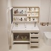 实木浴室柜组合陶瓷一体盆，洗漱台卫浴柜，落地式卫生间洗脸盆柜组合