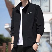 Nike耐克外套男2023秋季男士运动服黑色防风衣休闲夹克FB7500