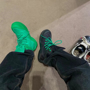 厚底马丁靴大码2022秋冬登山靴，春秋单靴子(单靴子)绿色，鞋子增高短靴女