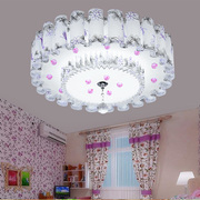 LED客厅卧室灯温馨浪漫水晶吸顶灯现代简约婚房圆形公主房间灯具