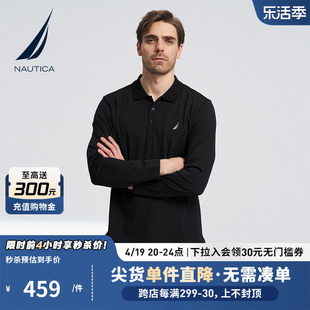 NAUTICA/诺帝卡男装春季舒适亲肤柔软休闲易搭打底长袖POLO衫T恤