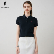 polowalk女士短袖polo衫，2024夏季多巴胺活力，显瘦百搭翻领t恤