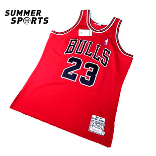 MN芝加哥公牛迈克尔乔丹红色AU球员版97-98赛季篮球球衣队服背心