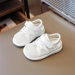 宝宝凉鞋女1岁软底透气婴儿学步鞋夏季男网面0-2防滑小童鞋3