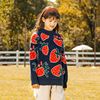 草莓女童毛衣2022年冬季针织衫童装加厚款内搭上衣儿童打底衫