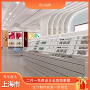 上海市美妆展示柜彩妆柜，烤漆化妆品展柜产品，小样中岛柜护肤品货架