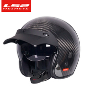 哈雷复古头盔摩托车，男碳纤维半盔四分之三盔，四季女机车of601