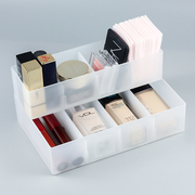 日式简约可拆卸分隔化妆刷收纳盒桌面化妆品文具整理抽屉内储物盒