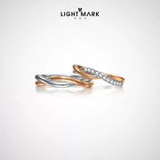 lightmark小白光莫比乌斯18k金钻石(金钻石)情侣对戒