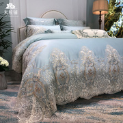 高L端蕾丝公主风100支埃及棉四件套 欧式纯棉样板房间床上用品新