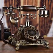 座机电话高端老式转盘拨号美式复古老古董机摆件轻奢家用有线创意