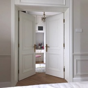 原木实木门室内卧室房间，木门实木复合烤漆套装门，红橡胡桃木定制门