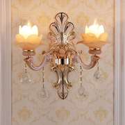 欧式水晶壁灯客厅背景墙过道走廊，楼梯灯简约现代卧室床头led壁灯