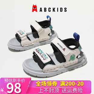abckids童鞋男童凉鞋2024夏季中小童时尚软底，防滑儿童学生沙滩鞋