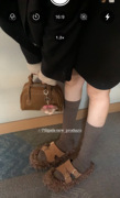 “北海道的冬天”羊绒，保暖秋冬小腿堆堆，袜中长筒纯色竖纹理美拉德