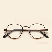 韩版男女时尚超轻眼镜框可配镜片，近视圆形款复古简约个性板材镜架