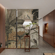 定制壁画复古法式l热带雨林森林墙布装饰电视背景墙壁纸卧室饭厅