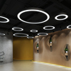 LED圆形圆环吊灯办公室健身房店铺大厅工业风造型灯圆圈环形灯具