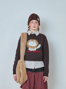 crank22冬季设计师，款y2k宽松像素甜美可爱毛衣韩国