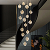 别墅复式楼旋转楼梯长吊灯现代轻奢设计感高级水晶loft公寓客厅灯