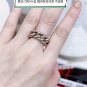韩国14K金软戒指 钻石
