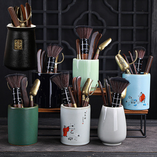 笔筒茶道六君子功夫茶具，配件大全6君子，泡茶工具茶夹针勺茶具用品