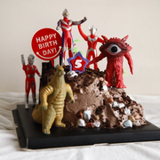 网红超人打怪兽奥特曼英雄蛋糕，装饰摆件儿童生日道具套装烘焙插件