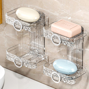 双层肥皂盒抽屉式沥水卫生间，壁挂免打孔家用香皂，架浴室收纳置物架