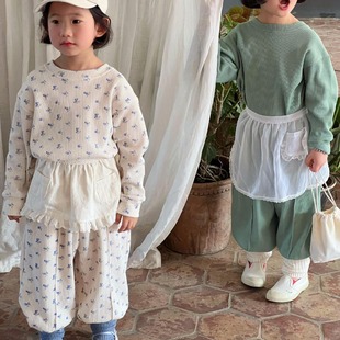 韩系童装2024春秋季女童套装碎花卫衣卫裤两件套休闲田园风潮