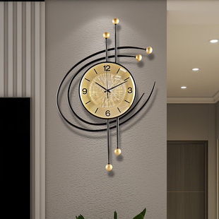 钟表挂钟客厅简约创意时尚家用艺术装饰石英钟，免打孔网红大气时钟