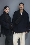藏式棉衣加厚藏服藏装男情侣装藏族衣服女系腰带2021冬季黑色