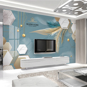 定制2023电视背景墙自粘墙贴壁纸，客厅沙发装饰3d立体几何影视