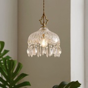 法式黄铜复古水晶小吊灯壁灯，过道玄关阳台走廊衣帽间床头玻璃吊灯