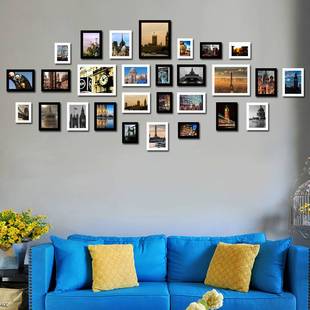 简约现代客厅照片墙装饰免打孔欧式相片框相框创意挂墙组合背景墙