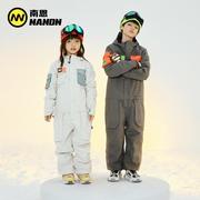 NANDN南恩男女童滑雪服连体服夹棉保暖耐磨防水单双板儿童雪服厚