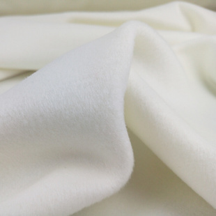 乳白色单面羊绒布料高端定制秋冬羊绒，大衣服装羊毛呢子面料