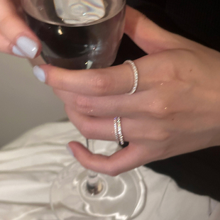 925纯银锆石戒指女小众设计食指戒轻奢高级感时尚个性冷淡风指环