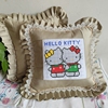 卡通动物情侣凯蒂猫kt印图十字绣车抱枕，自己手绣设计订做